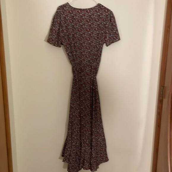 Summer Wrap Maxi Dress Casual Boho Floral V Neck Short Sleeve Ruffle Hem Split - Picture 6 of 8